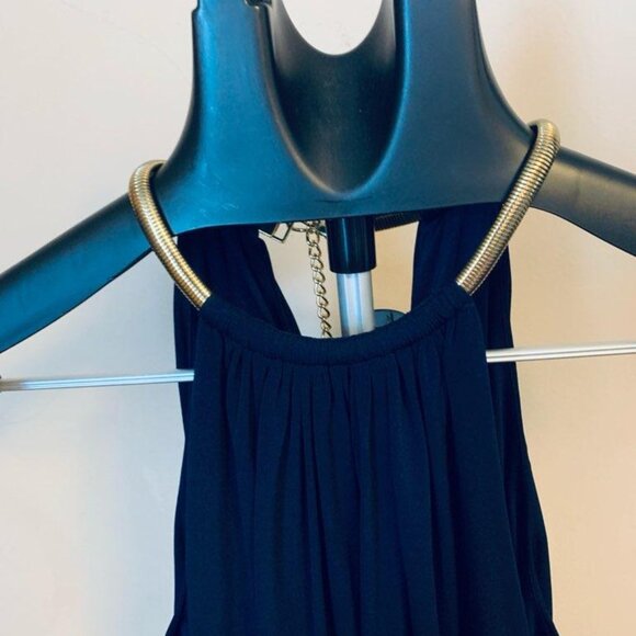 Jessica Simpson Navy Blue Chain Link Halter Dress - Picture 6 of 9